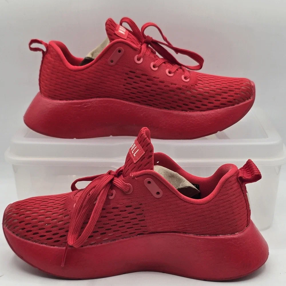 NOBULL Shoes Mens Size 6.5 Womens 8 Red Mesh Low Top Athletic Running Sneakers